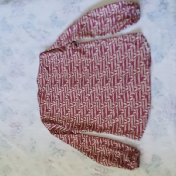 Ronner Porst Equestrian Print Long Sleeve Button Front Blouse Size 4 Rust/Tan - Picture 10 of 16